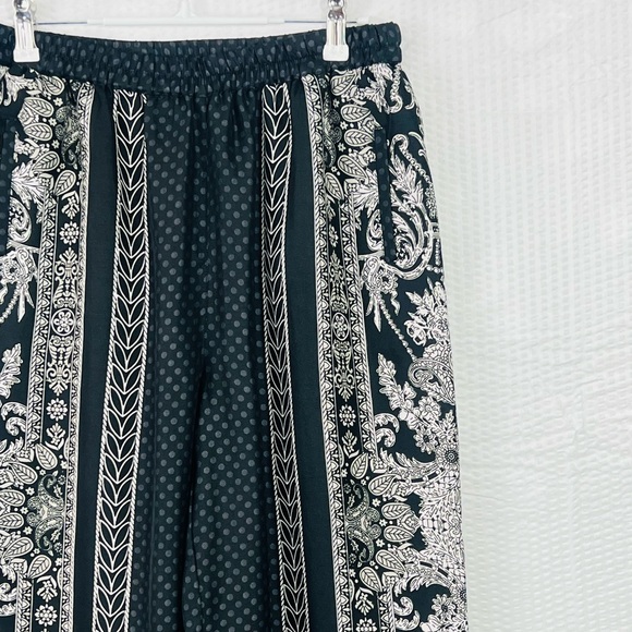 Bar III bandanna Style Casual Palazzo Pants Black And White Size medium Lined - Picture 4 of 13